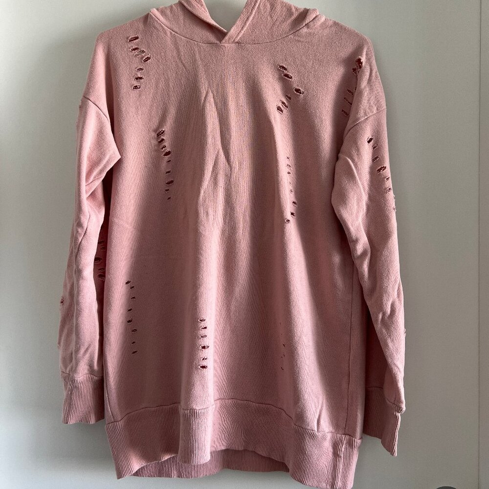 (2for$10) Razzle Dazzle — Dusty Pink Distressed Pullover Hoodie